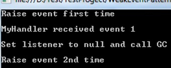 Using weak event pattern